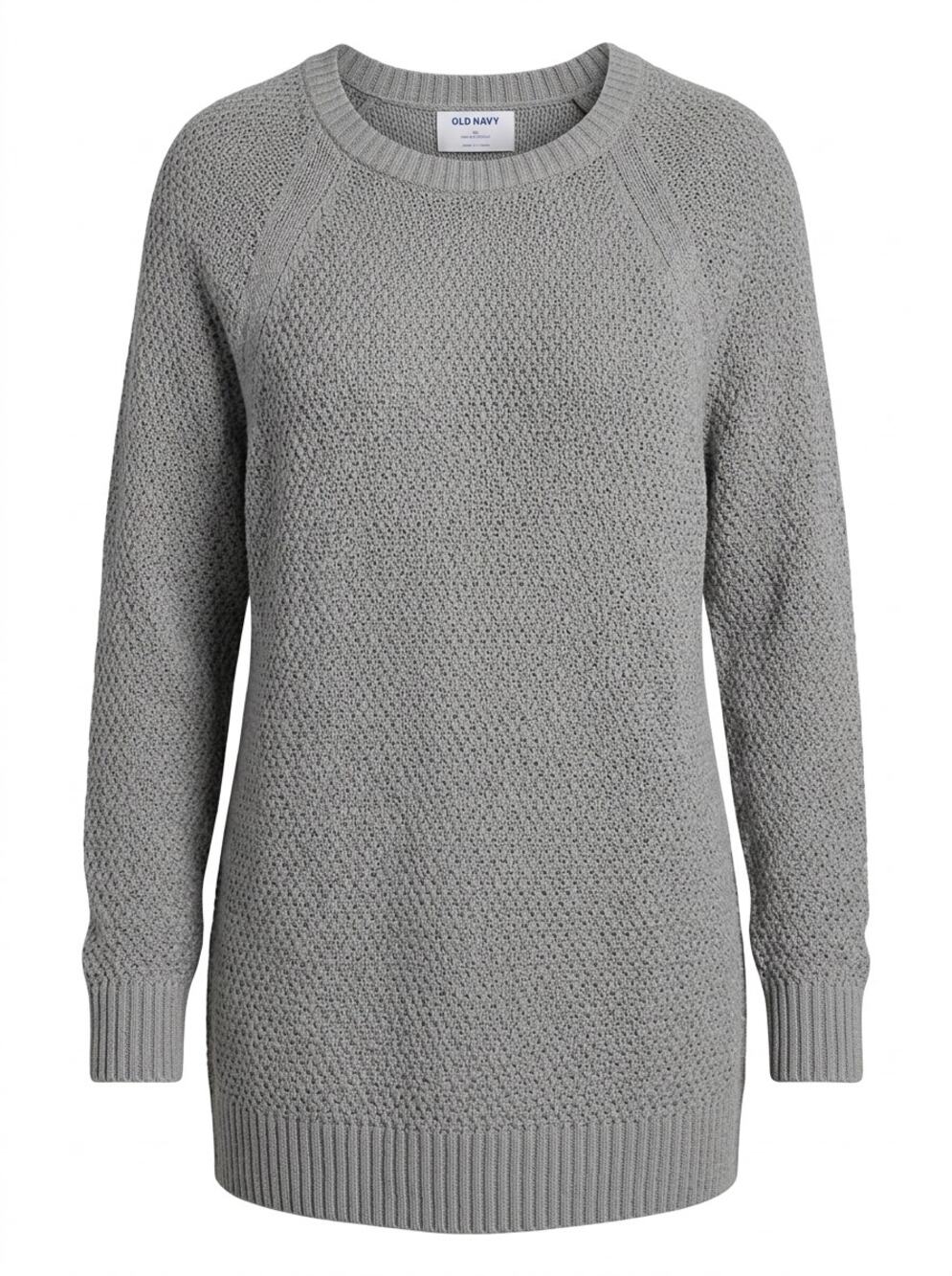 Old Navy Gray Knit Crew Neck Raglan Sleeve Sweater Women Size XL